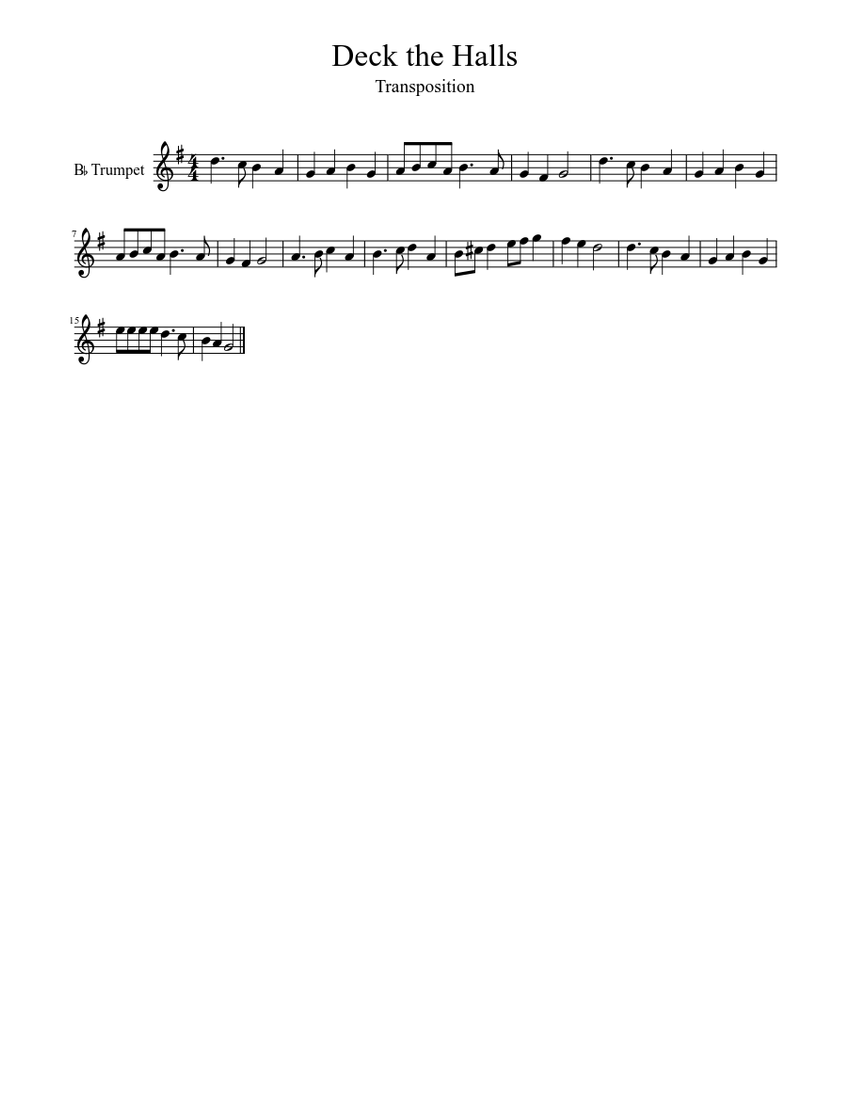 Deck the Halls Trumpet Sheet music for Trumpet (Solo)