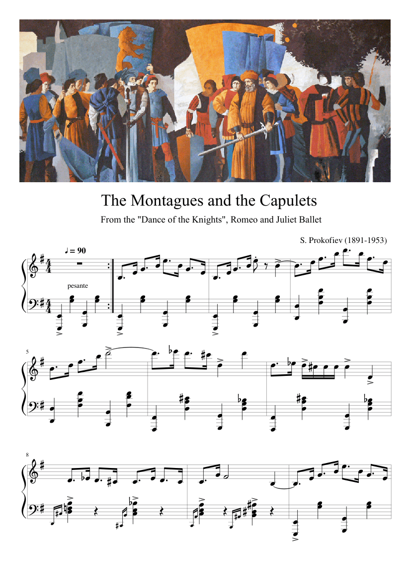 Montagues and Capulets (Prokofiev) Sheet music for Piano (Solo) |  Musescore.com