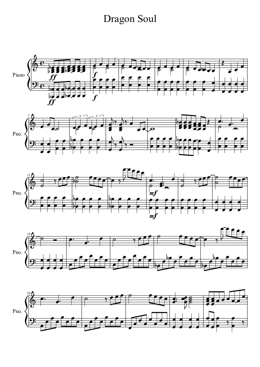 Dragon Soul Sheet music for Piano (Solo) | Musescore.com