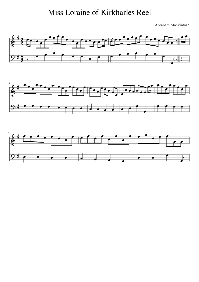 Miss Loraine of Kirkharles Reel