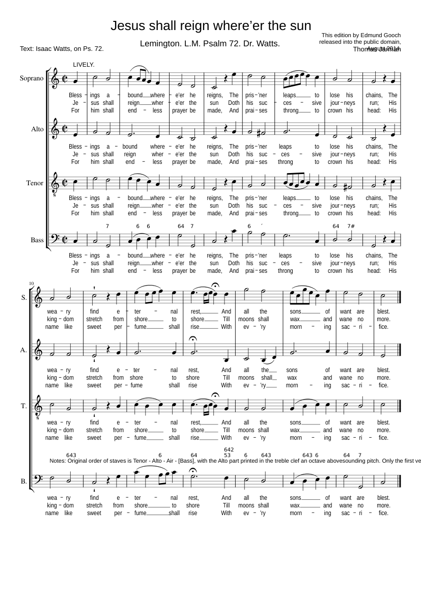 Jesus shall reign where'er the sun