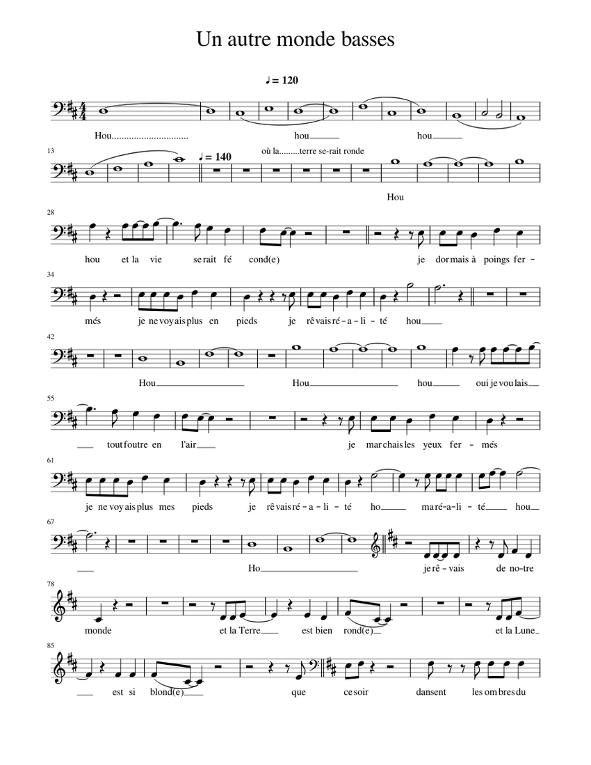 Un autre monde basses Sheet music for Soprano (Solo) | Musescore.com