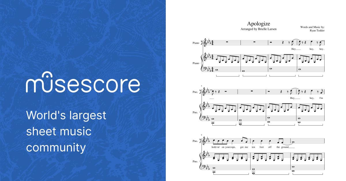 Apologize Sheet music for Piano (Piano Duo) | Musescore.com