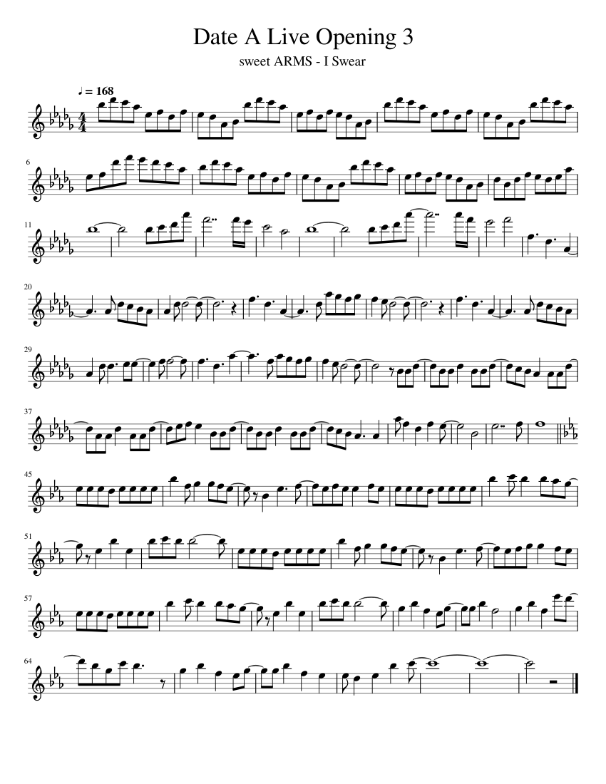 Date a live Sheet music for Piano (Solo)