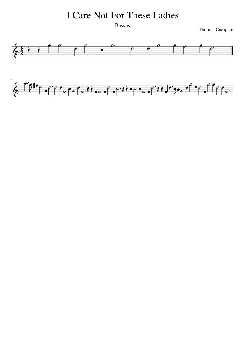 I Care Not For These Ladies