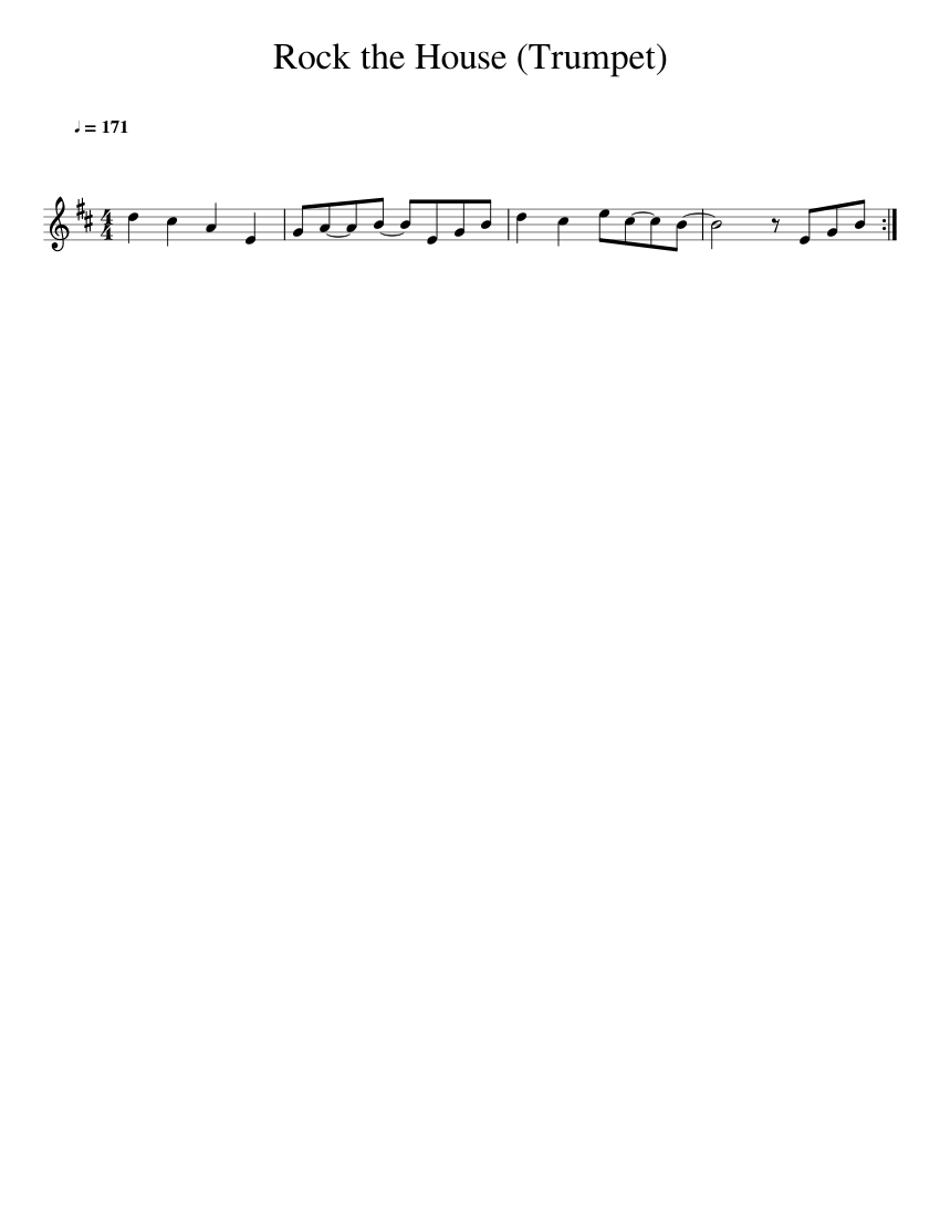 Rock_the_House_(Trumpet) Sheet music for Trumpet in bflat (Solo