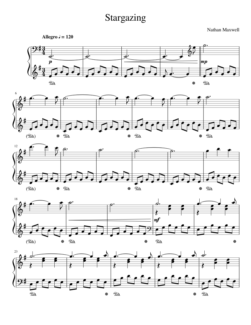 Stargazing Sheet music for Piano (Solo) | Musescore.com
