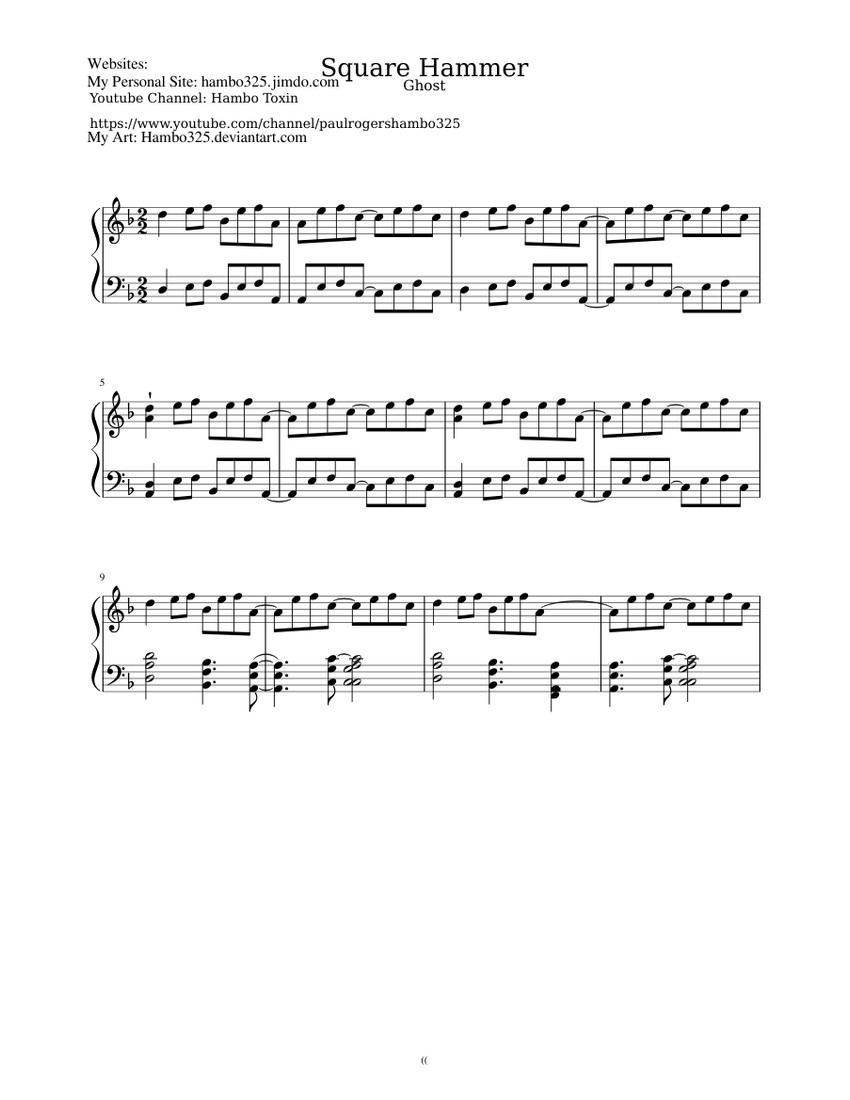Ghost-Square Hammer Sheet music for Piano (Solo) | Musescore.com