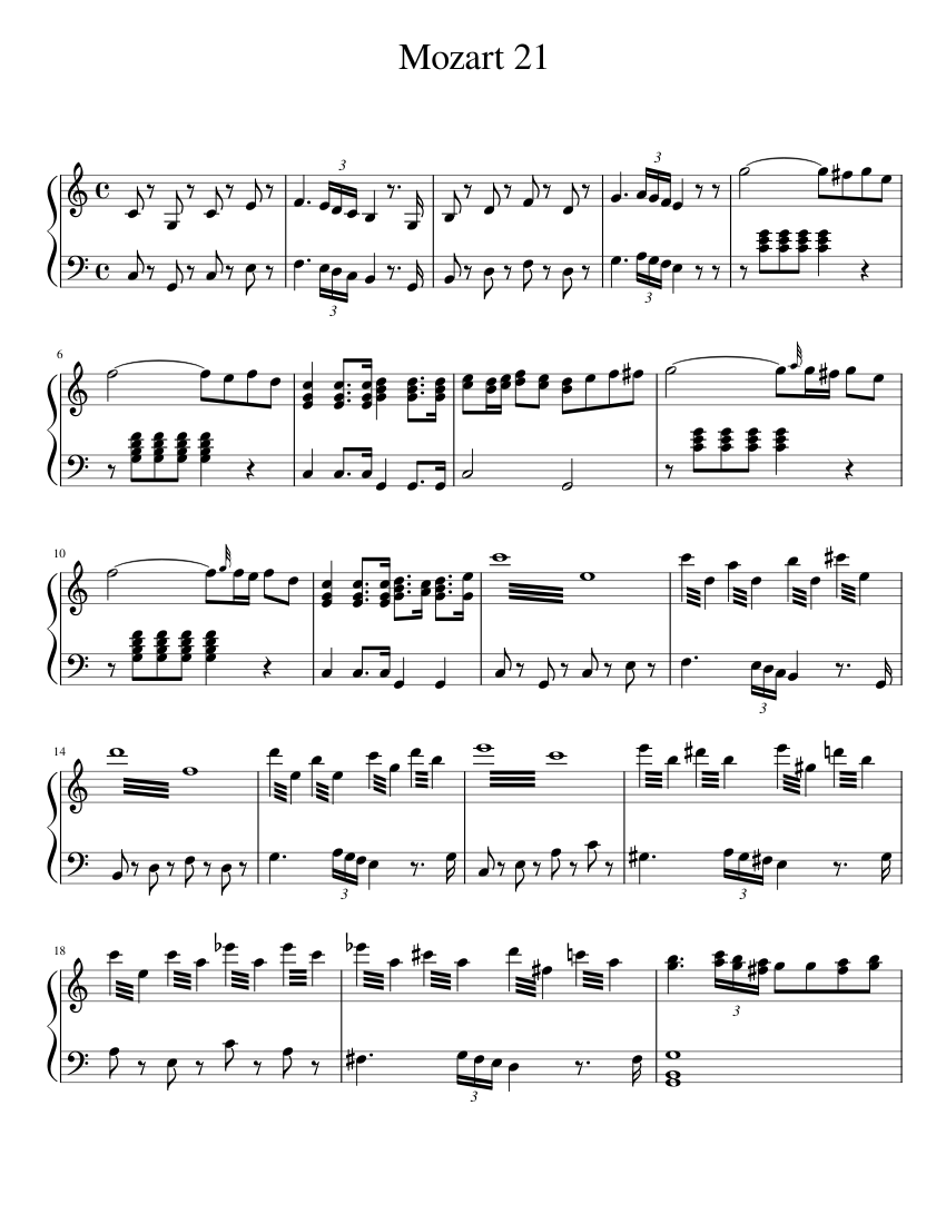 Piano Concerto No. 21, Mvt. 1 arranged for solo piano (Mozart) - piano  tutorial