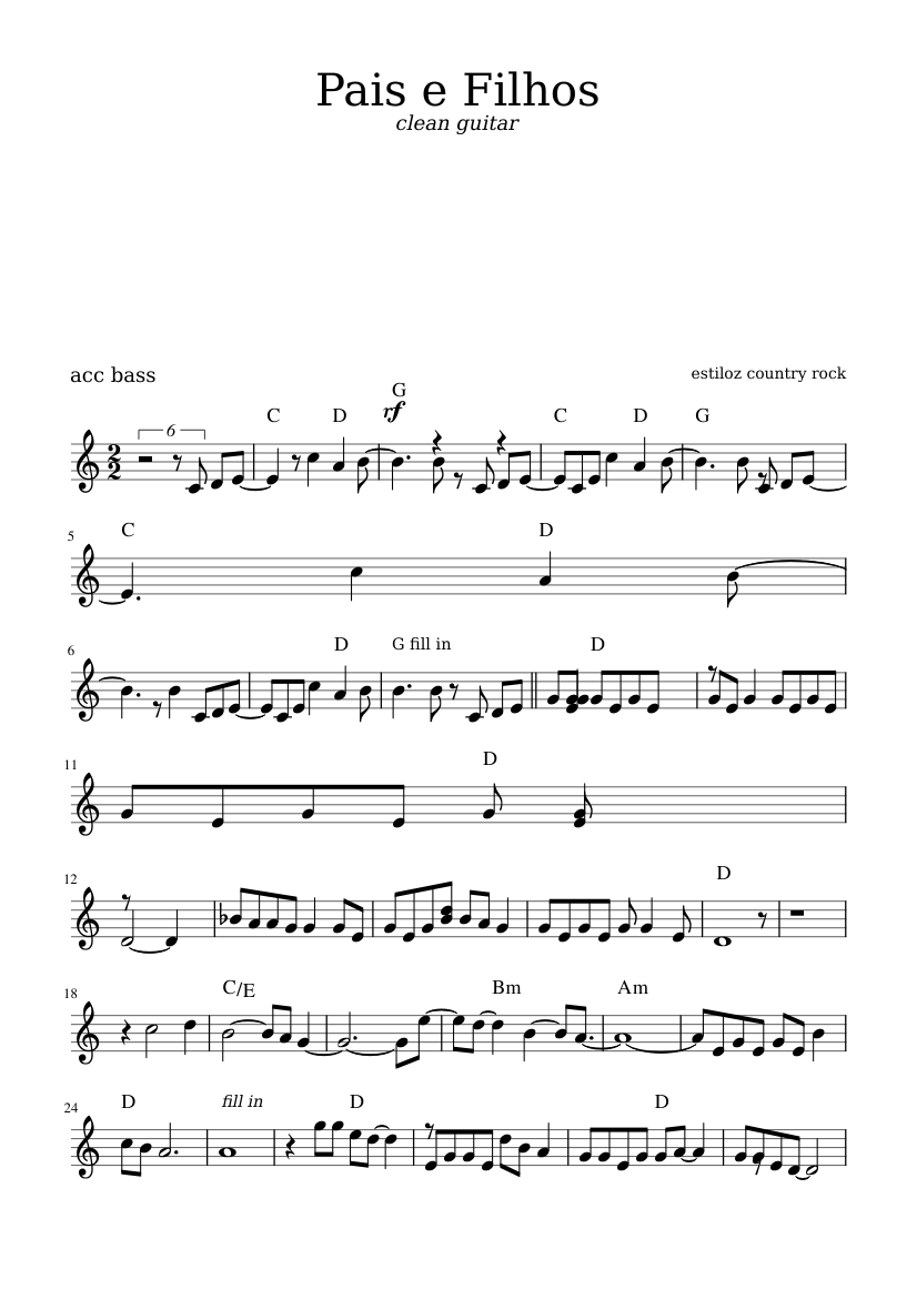 Pais e Filhos Sheet music for Piano (Solo) | Musescore.com