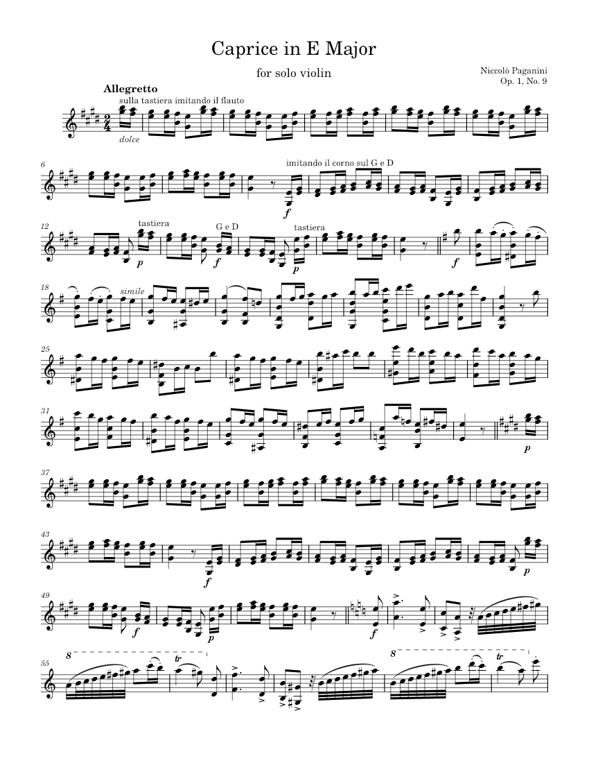 24 Caprices for Solo Violin Op.1
