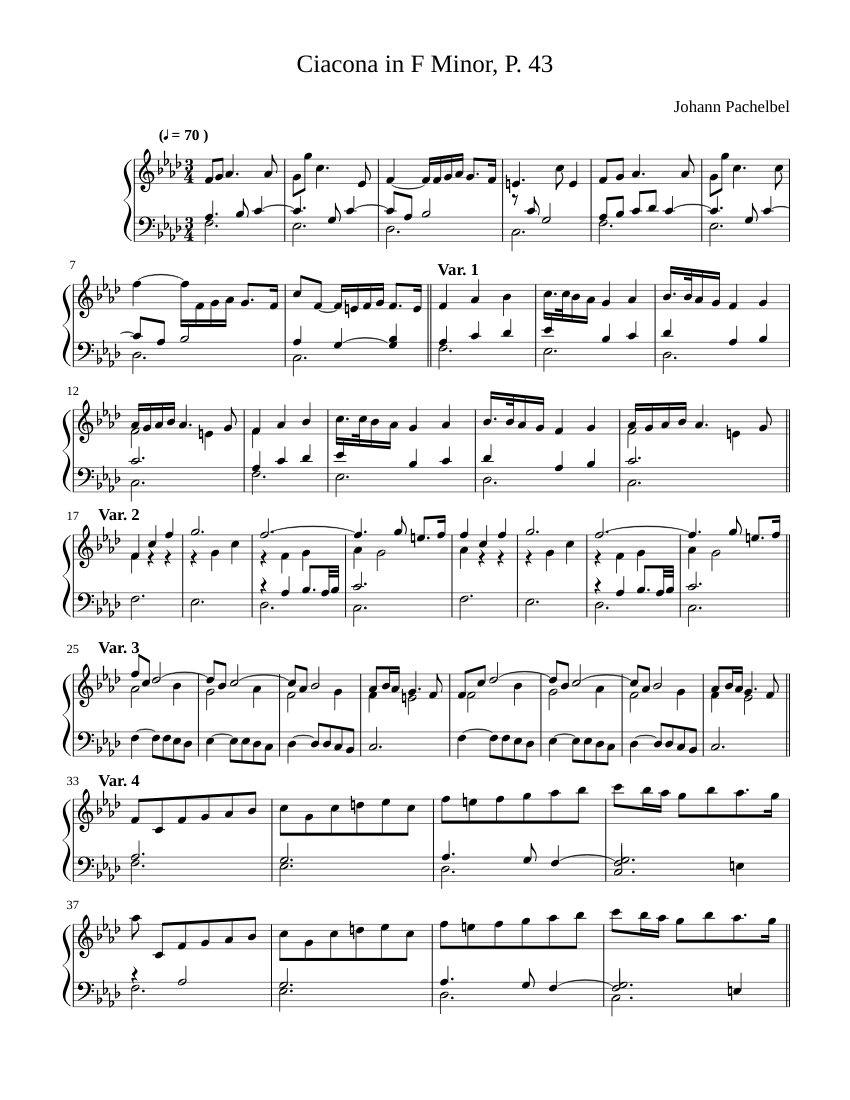 Chaconne in F minor P.43