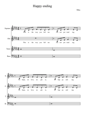 Free happy ending by Mika sheet music | Download PDF or print on  Musescore.com
