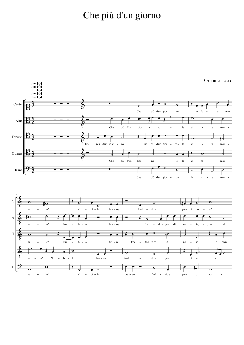 Che più d'un giorno