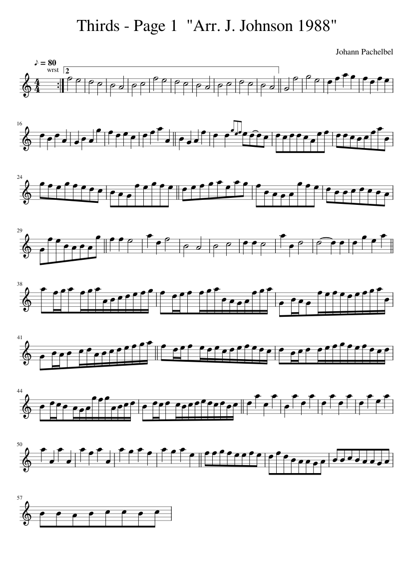 Thirds - Page 1 Arr. J. Johnson 1988