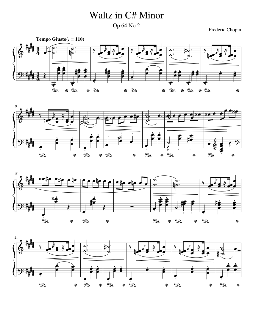 ワルツ ハ短調 作品64 第2番 楽譜 ピアノ (ソロ) | MuseScore.com