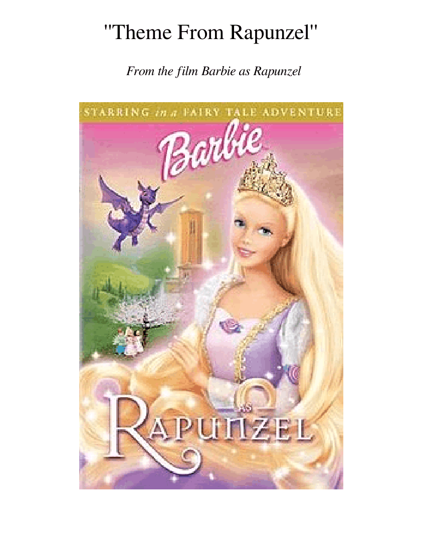 Theme From Rapunzel (Barbie as Rapunzel) Sheet music for Vocals, Flute  piccolo, Flute, Oboe & more instruments (Mixed Ensemble) | Musescore.com
