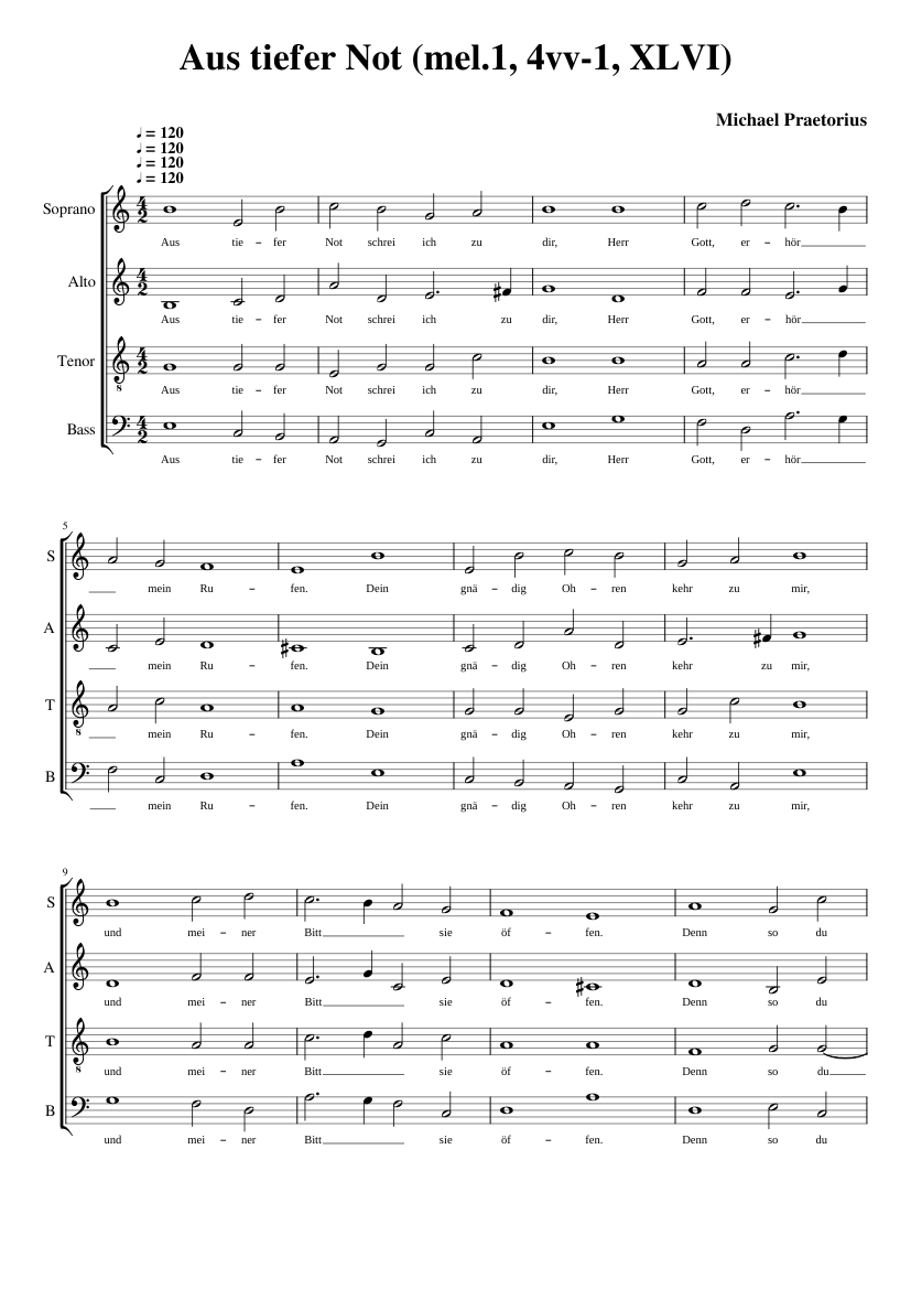 Aus tiefer Not schrei ich zu dir(1) 4vv-1