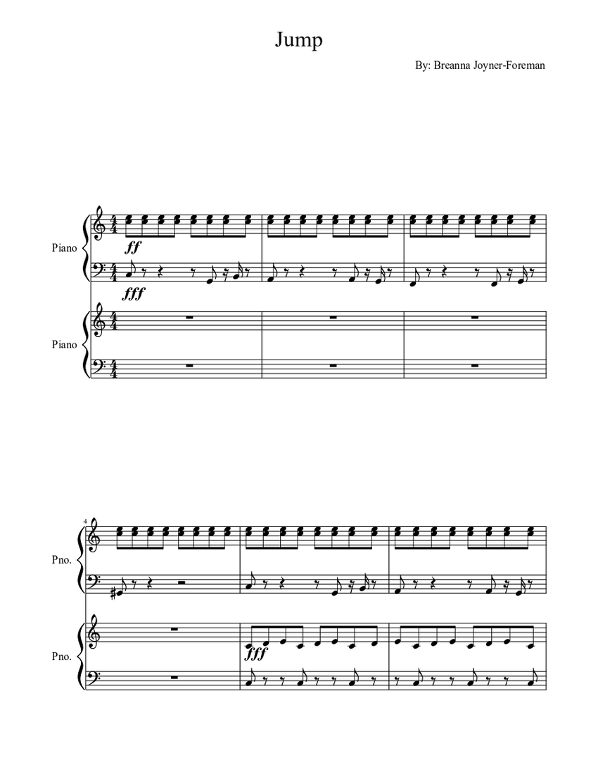 Jump Sheet music for Piano (Piano Duo) | Download and print in PDF or