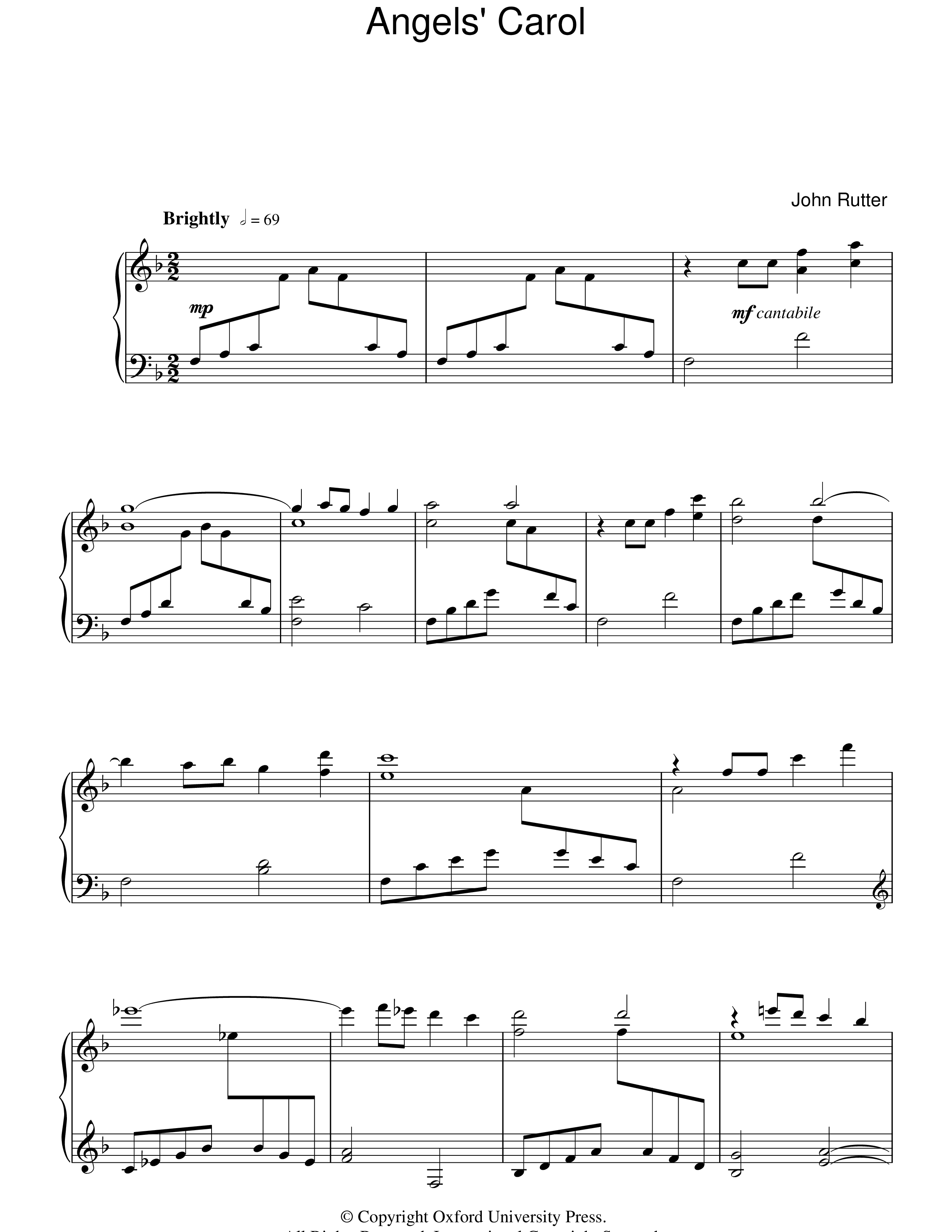 Angels Carol Rutter Play Official version of Angels' Carol Sheet Music by John Rutter for ...