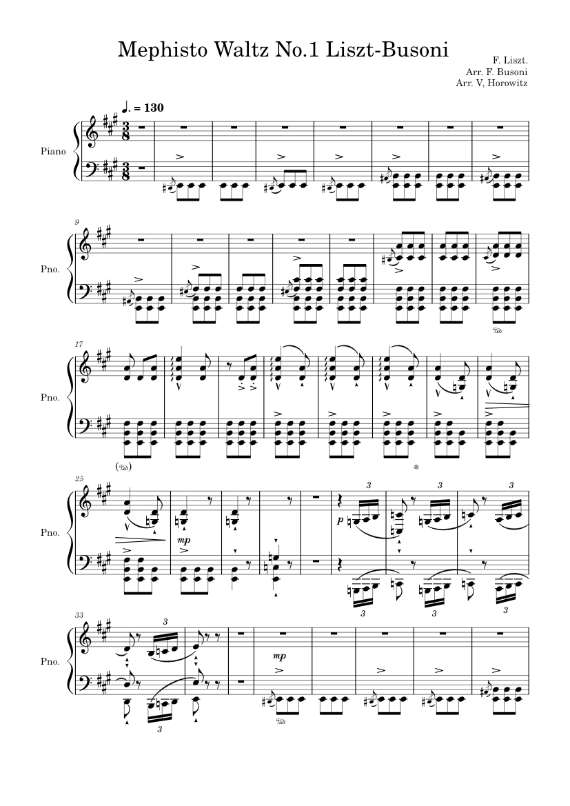 Liszt Mephisto Waltz no 1 , in A Major - Download sheet music