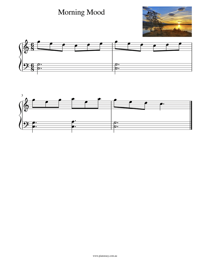 Morning Mood - piano tutorial