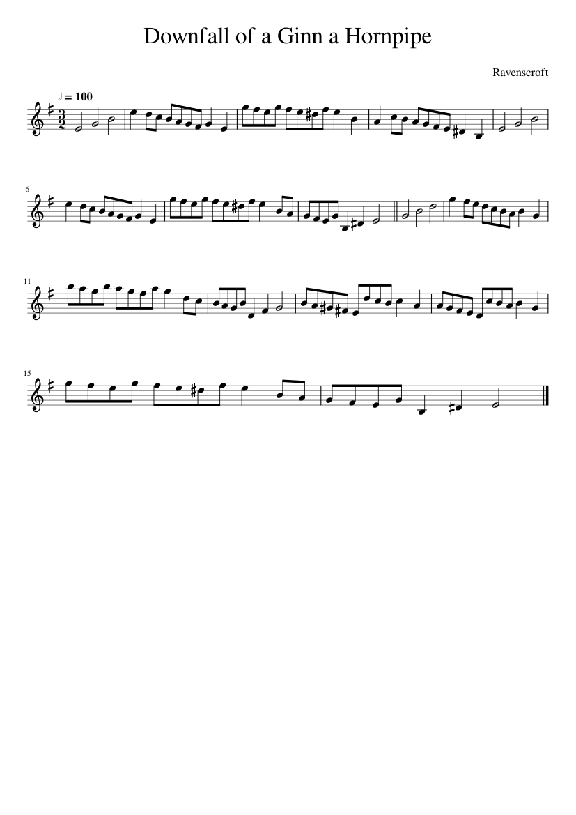 Downfall of a Ginn a Hornpipe