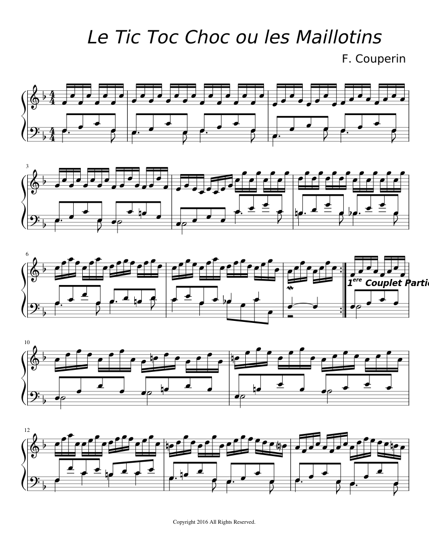 Couperin - Le Tic Toc Choc ou les Maillotins - piano tutorial