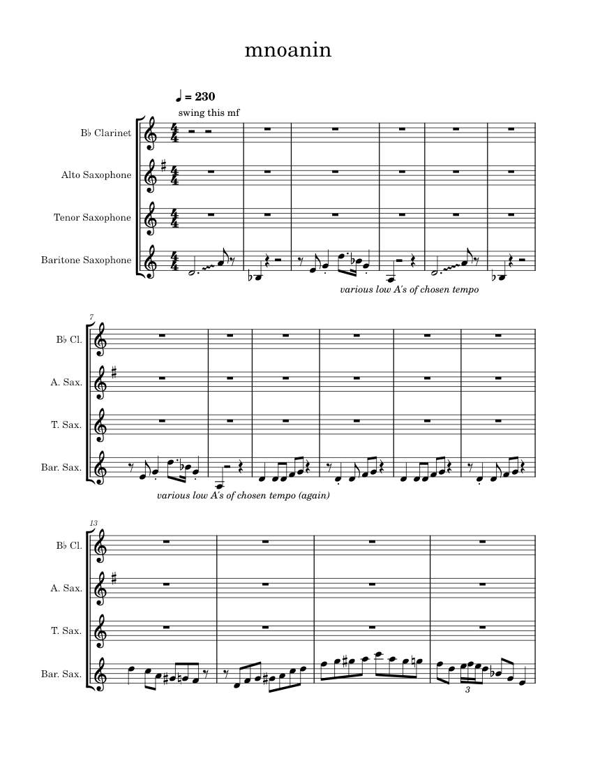 Moanin Charles Mingus mnoanin Sheet music for in bflat