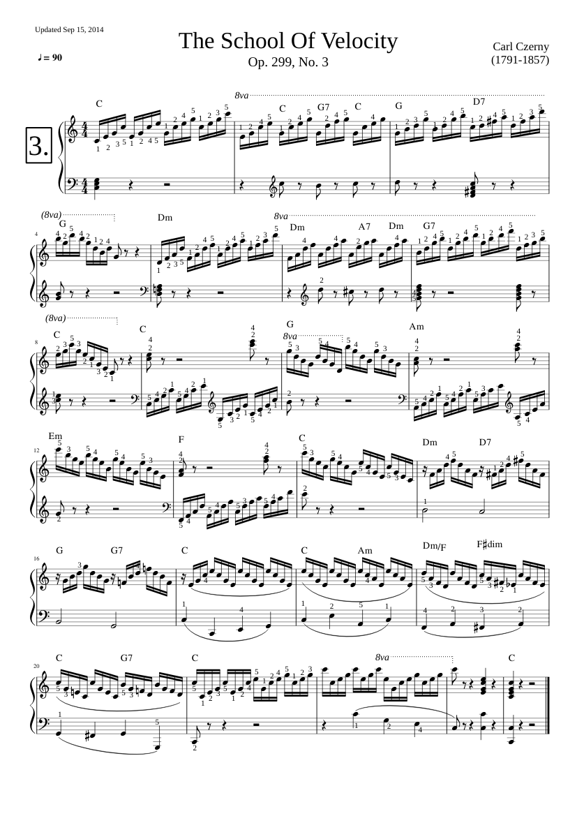 School Of Velocity op. 299 no.3 Czerny