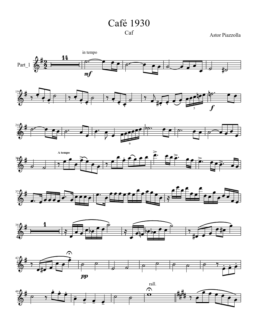 Café 1930 Sheet music for Piano (Solo) | Musescore.com