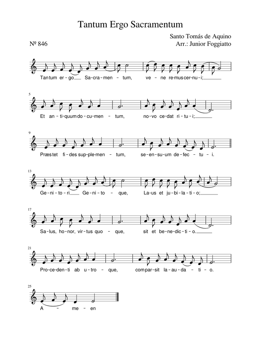 846-Tantum Ergo Sacramentum Sheet music for Piano (Solo) | Musescore.com
