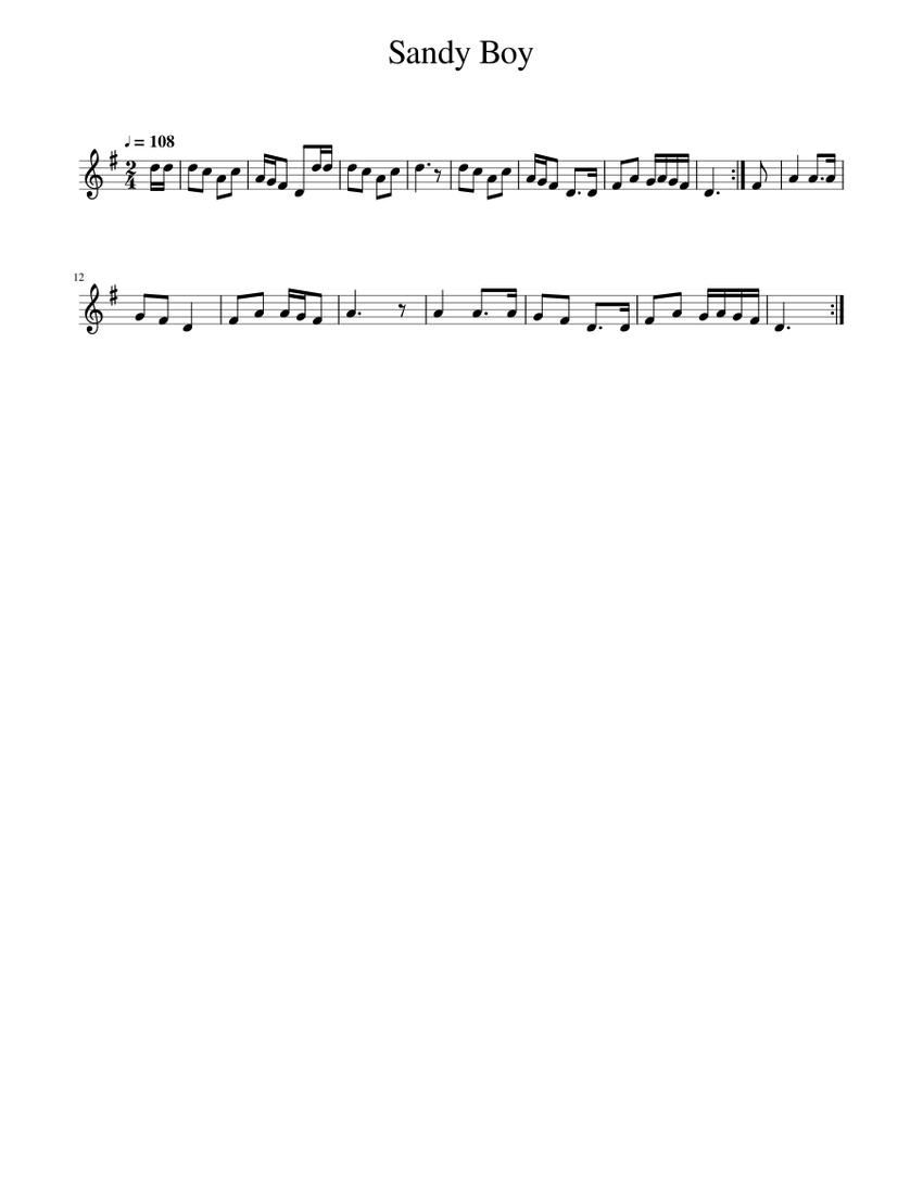 Sandy Boy Sheet music for Piano (Solo) Easy | Musescore.com