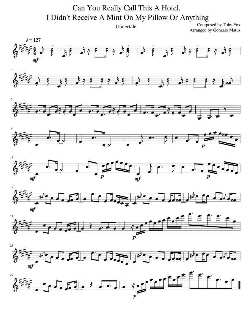 Can You Really Call This A Hotel I Didn't Receive A Mint On My Pillow Or Anything - Violin Solo