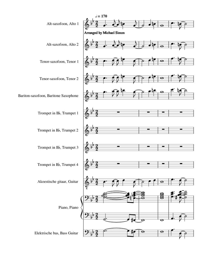 I Just Wanna Hang Around You-midi-2 Sheet music for Piano, Saxophone alto,  Saxophone tenor, Saxophone baritone & more instruments (Mixed Ensemble) |  Musescore.com