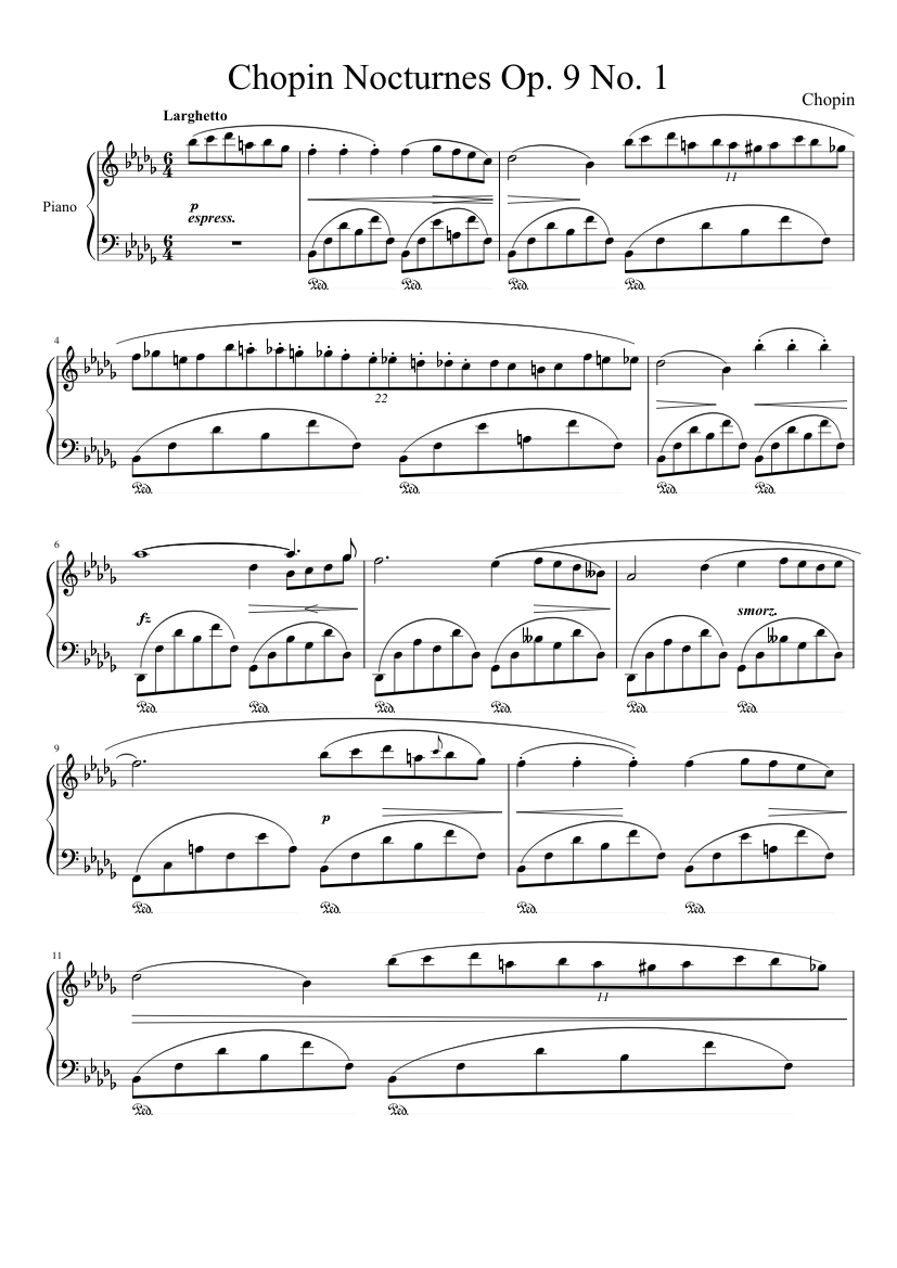 Chopin Nocturne Op. 9 No. 1 - piano tutorial
