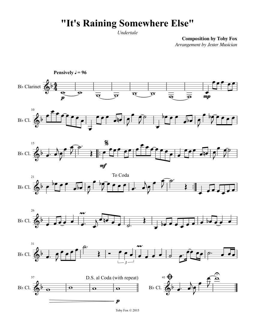 It S Raining Somewhere Else Clarinet Sheet Music For Clarinet In B Flat Solo Musescore Com Upload your own music files. it s raining somewhere else clarinet