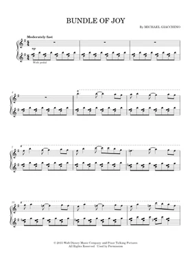 Free bundle of joy by Michael Giacchino sheet music | Download PDF or print  on Musescore.com