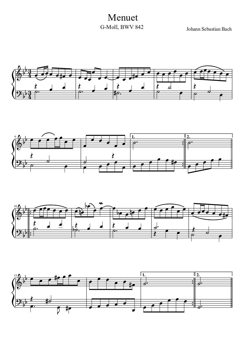 Menuet g-Moll (BWV 842)