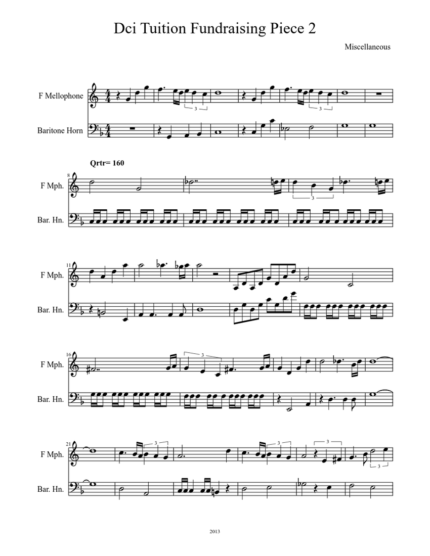 Duet to the Future Sheet music for French horn, Baritone horn (Brass