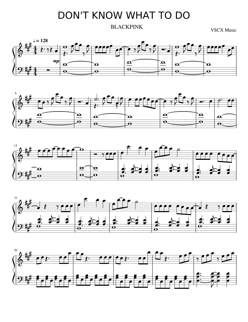 DON T KNOW WHAT TO DO - BLACKPINK (Piano) Sheet music for Piano (Solo) |  Musescore.com