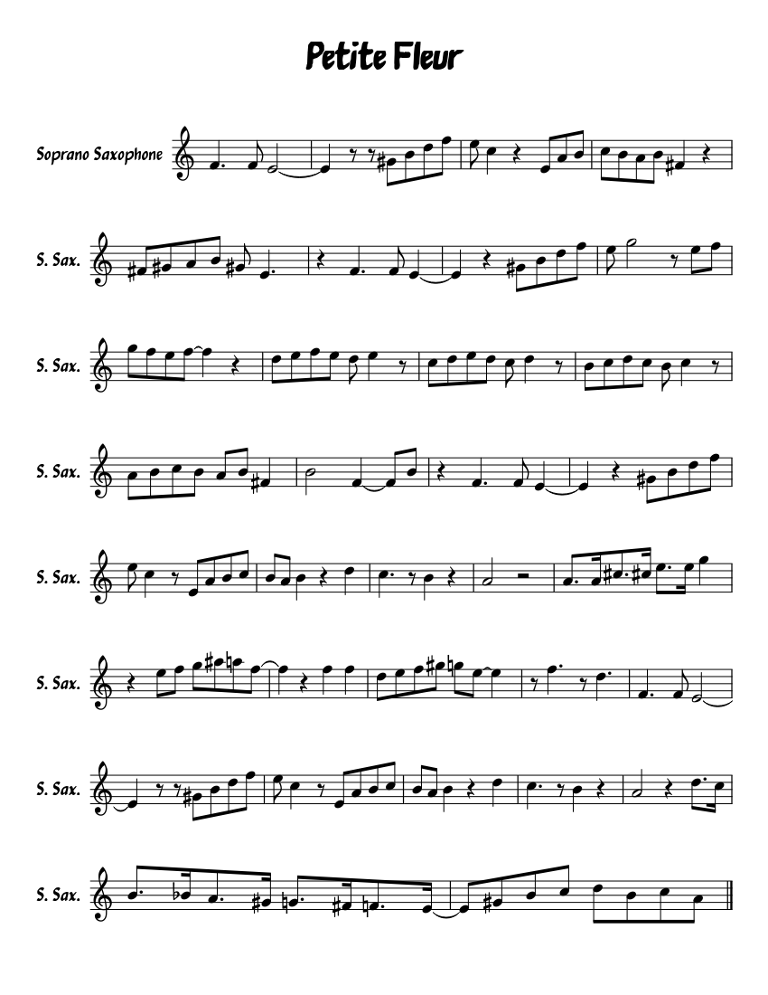 Petite Fleur Sheet music for Saxophone soprano (Solo)