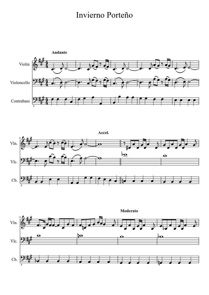 Invierno Porteño Sheet music for Violin, Woodwinds (other) (Mixed Duet) |  Musescore.com