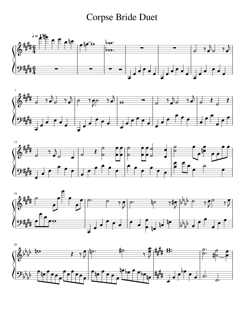 Corpse Bride - Victor's Solo Sheet music for Piano (Solo) | Musescore.com