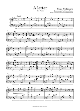 Free Yukie Nishimura sheet music | Download PDF or print on Musescore.com