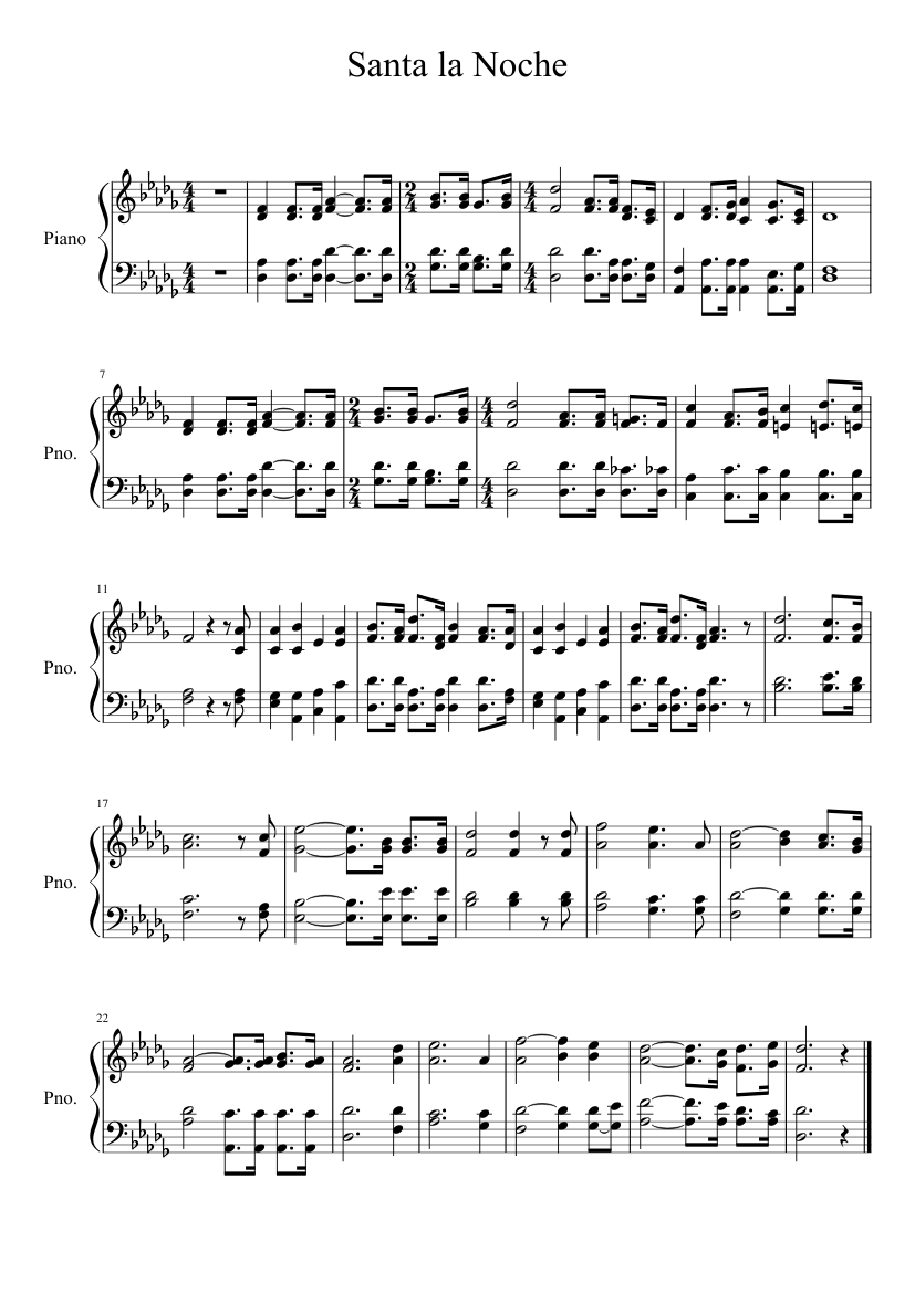 Santa la Noche Sheet music for Piano (Solo) | Musescore.com