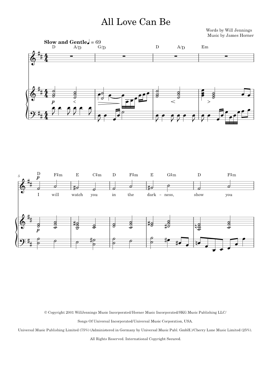 Play Official version of All love can be sheet music by Charlotte ...