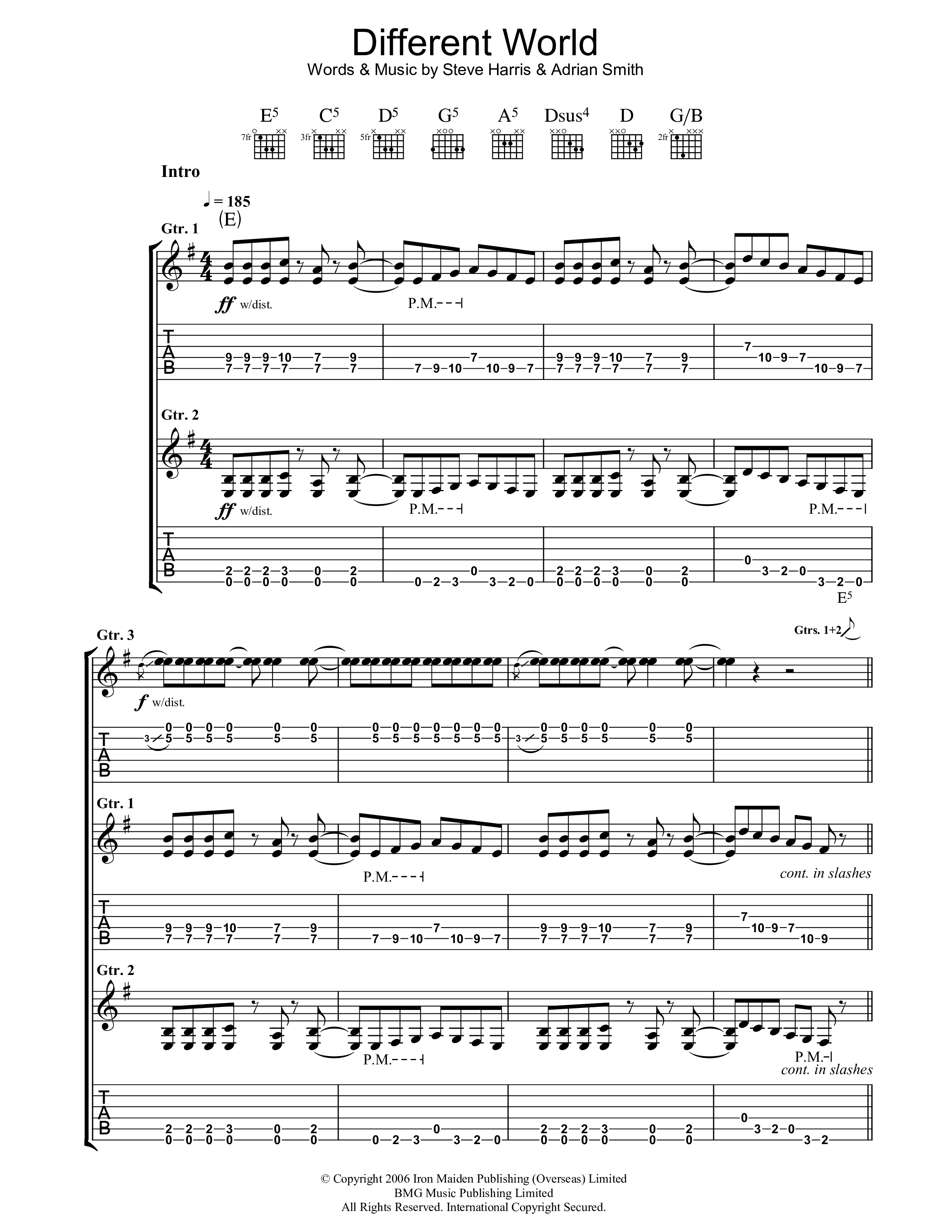 Play Official version of Different world Sheet Music by Iron