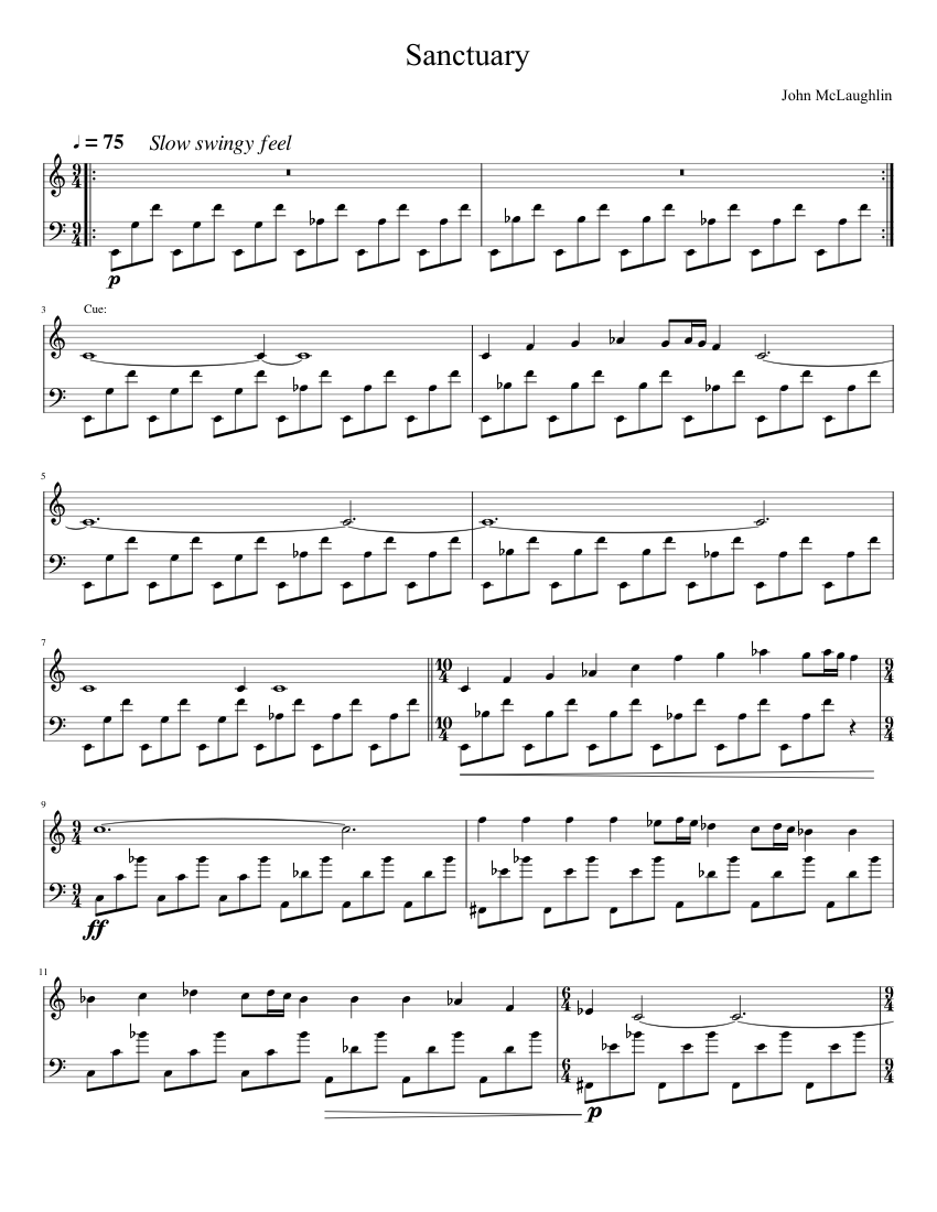 Sanctuary Sheet music for Piano (Piano Duo) | Musescore.com