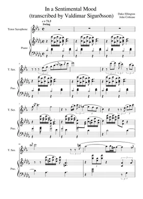 Free In A Sentimental Mood by Duke Ellington sheet music | Download PDF or  print on Musescore.com